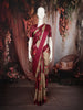 Classic Ivory Beige Floral Printed Design Semi Tussar Saree with Contrast Border