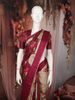 Classic Ivory Beige Floral Printed Design Semi Tussar Saree with Contrast Border