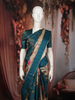 Classic Ivory Beige Floral Printed Design Semi Tussar Saree with Contrast Border