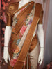 Classic Ivory Beige Floral Printed Design Semi Tussar Saree with Contrast Border