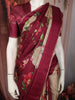 Classic Ivory Beige Floral Printed Design Semi Tussar Saree with Contrast Border