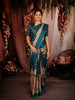 Classic Ivory Beige Floral Printed Design Semi Tussar Saree with Contrast Border