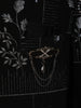 Classic Jet Black Abstract Geometric Sequins Embroidered Design Jacquard Men's Suit