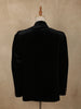 Classic Jet Black Antique Gold and Deep Teal Accents Design Velvet Men's Suit