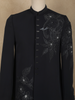 Classic Jet Black Elephant and Floral Beads Embroidered Design Polynosic Men's Suit
