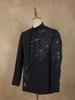 Classic Jet Black Elephant and Floral Beads Embroidered Design Polynosic Men's Suit