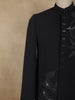Classic Jet Black Elephant and Floral Beads Embroidered Design Polynosic Men's Suit