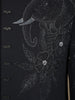 Classic Jet Black Elephant and Floral Beads Embroidered Design Polynosic Men's Suit