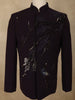 Classic Jet Black Horse Sequins Design Polynosic Men's Suit