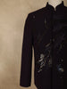 Classic Jet Black Horse Sequins Design Polynosic Men's Suit