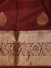 Classic Maroon Paisley Butta Zari Woven Design Pure Kanchipuram Silk Saree with Zari Border