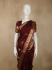 Classic Maroon Paisley Butta Zari Woven Design Pure Kanchipuram Silk Saree with Zari Border