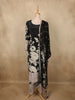 Classic Midnight Black Floral Beads Embroidered Designed Cotton Salwar Suit with Dupatta