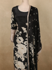 Classic Midnight Black Floral Beads Embroidered Designed Cotton Salwar Suit with Dupatta