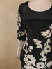 Classic Midnight Black Floral Beads Embroidered Designed Cotton Salwar Suit with Dupatta