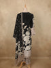 Classic Midnight Black Floral Beads Embroidered Designed Cotton Salwar Suit with Dupatta