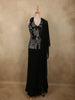 Classic Midnight Black Floral Thread Embroidered Design Georgette Palazzo Suit