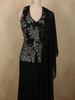 Classic Midnight Black Floral Thread Embroidered Design Georgette Palazzo Suit
