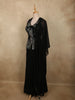 Classic Midnight Black Floral Thread Embroidered Design Georgette Palazzo Suit