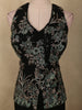 Classic Midnight Black Floral Thread Embroidered Design Georgette Palazzo Suit