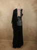Classic Midnight Black Floral Thread Embroidered Design Georgette Palazzo Suit