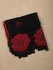 Classic Midnight Black with Bold Crimson Red Floral Embroidered Design Georgette Unstitched Salwar Material