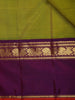 Parrot Green Woven Design Pure Kanchipuram Silk Saree with Contrast Zari Border