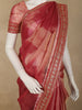 Classic Red Geometric Zari Woven Design Tissue Designer Saree with Sequins Border