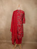Classic Ruby Red Floral Printed Design Cotton Salwar Suit with Dupatta