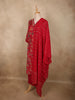 Classic Ruby Red Floral Printed Design Cotton Salwar Suit with Dupatta