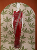 Classic Scarlet Red Floral Vine Embroidered Design Net Fancy Saree with Scalloped Border