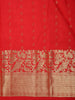 Classic Vermilion Red Butta Zari Woven Design Pure Kanchipuram Silk Saree with Zari Border