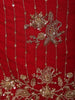 Classic Vermilion Red Paisley Sequins Embroidered Design Organza Palazzo Suit with Dupatta