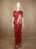 Classic Vermillion Red Floral Zari Woven Design Pure Kanchipuram Silk Saree with Zari Border