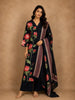 Classic Black Floral Printed Design Cotton Salwar Suit with Dupatta