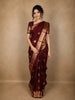 Classic Maroon Paisley Butta Zari Woven Design Pure Kanchipuram Silk Saree with Zari Border
