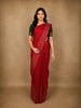 Classic Red Striped Woven Design Pure Kanchipuram Silk Saree with Self Border
