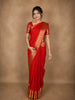 Classic Vermilion Red Butta Zari Woven Design Pure Kanchipuram Silk Saree with Zari Border
