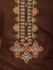 Cocoa Brown Floral Thread Embroidered Design Cotton Straight Cut Salwar Suit with Dupatta