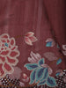 Cocoa Brown Floral Thread Embroidered Design Pure Tussar Silk Fancy Saree with Floral Border