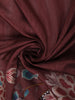 Cocoa Brown Floral Thread Embroidered Design Pure Tussar Silk Fancy Saree with Floral Border