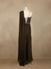 Coffee Brown Embroidery Georgette Ready To Wear Saree with Designer Blouse