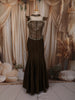 Coffee Brown Floral Beads and Zari Embroidered Design Semi Silk Mermaid Lehenga with Choker Dupatta
