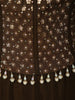 Coffee Brown Floral Beads and Zari Embroidered Design Semi Silk Mermaid Lehenga with Choker Dupatta