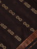 Coffee Brown Floral Butta Design Cotton Saree