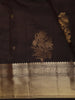 Coffee Brown Floral Butta Zari Woven Design Pure Kanchipuram Silk Saree with Matching Zari Border