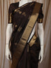 Coffee Brown Floral Butta Zari Woven Design Pure Kanchipuram Silk Saree with Matching Zari Border