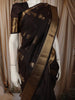 Coffee Brown Floral Butta Zari Woven Design Pure Kanchipuram Silk Saree with Matching Zari Border