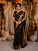 Coffee Brown Floral Butta Zari Woven Design Pure Kanchipuram Silk Saree with Matching Zari Border