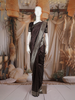 Coffee Brown Floral Design Semi Banarasi Saree
